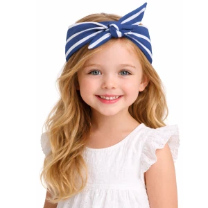 Opaska pin-up w paski niebiesko-białe do włosów