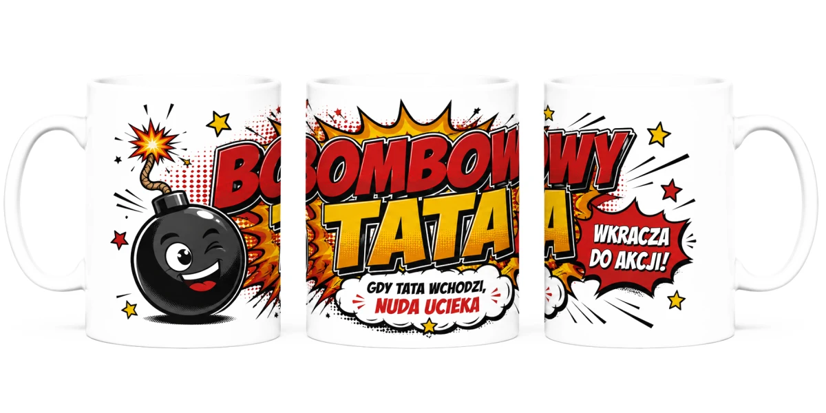 Kubek dla taty Bombowy Tata z nadrukiem