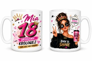 Kubek na 18 urodziny królowej z imieniem