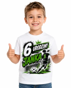 Koszulka piłkarska 6 urodziny z imieniem - Janka