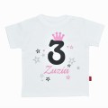 Koszulka na 3 urodziny dla dziewczynki, z dowolnym imieniem