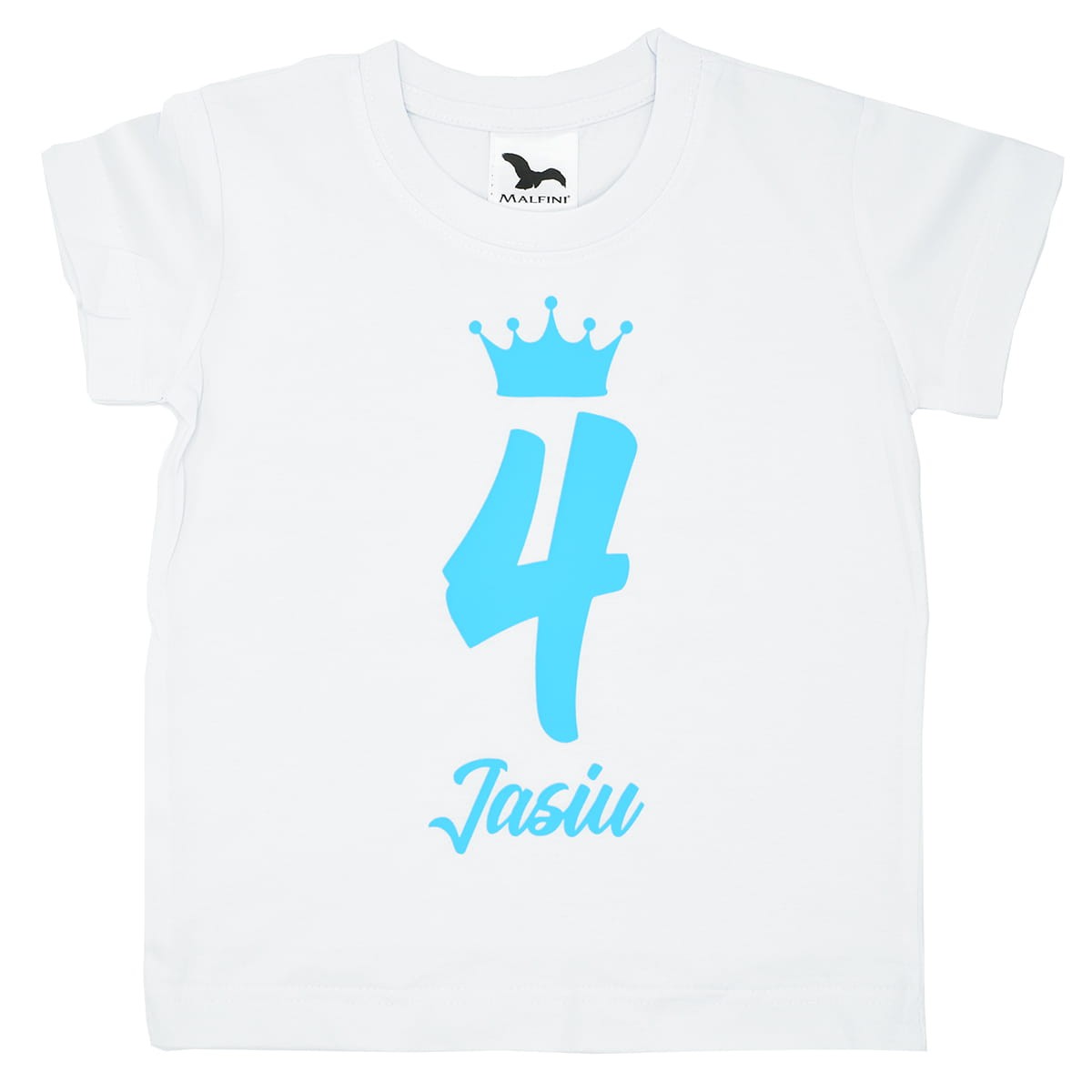 koszulka cyfra 4 niebieska